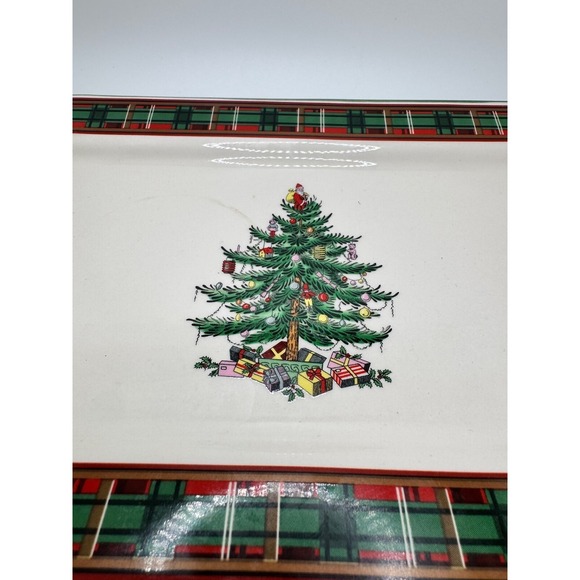 Spode Christmas Tree Ribbons Rectangular Platter Collectors Ceramic - Picture 3 of 8
